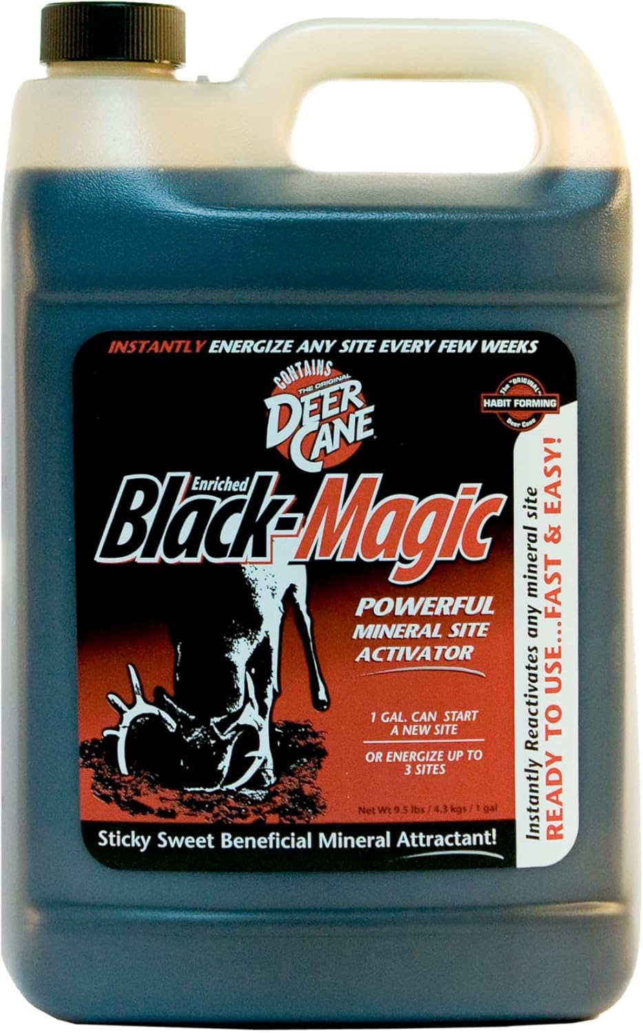 Deer Cane Black Magic Liquid Mineral Deer Attractant with Natural Molasses Flavors - Easy-to-Use Year-Round Mineral Supplement