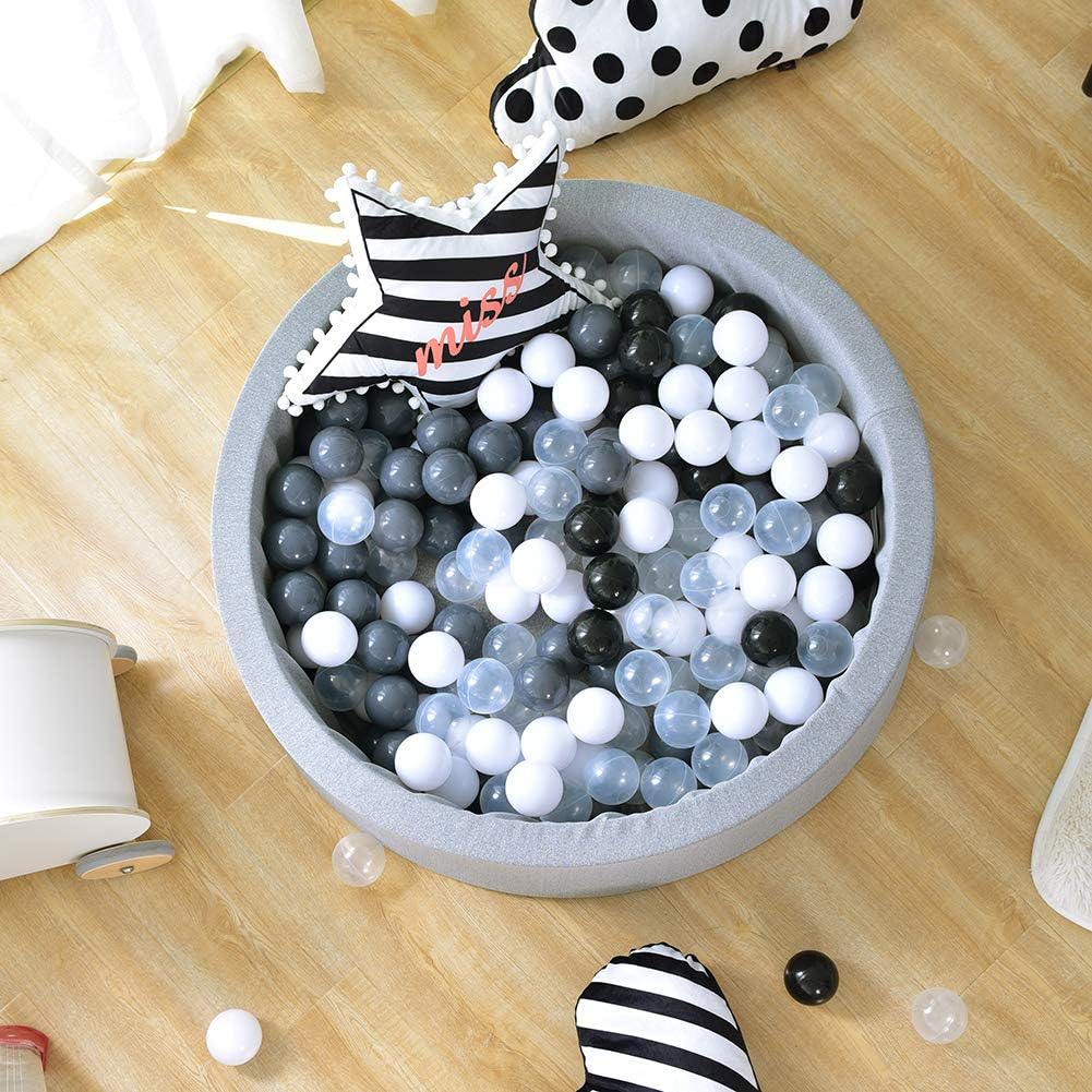 Deluxe Kids Ball Pit Kiddie Balls Pool Soft Baby Playpen Indoor Outdoor - Ideal Gift for Children - Grey