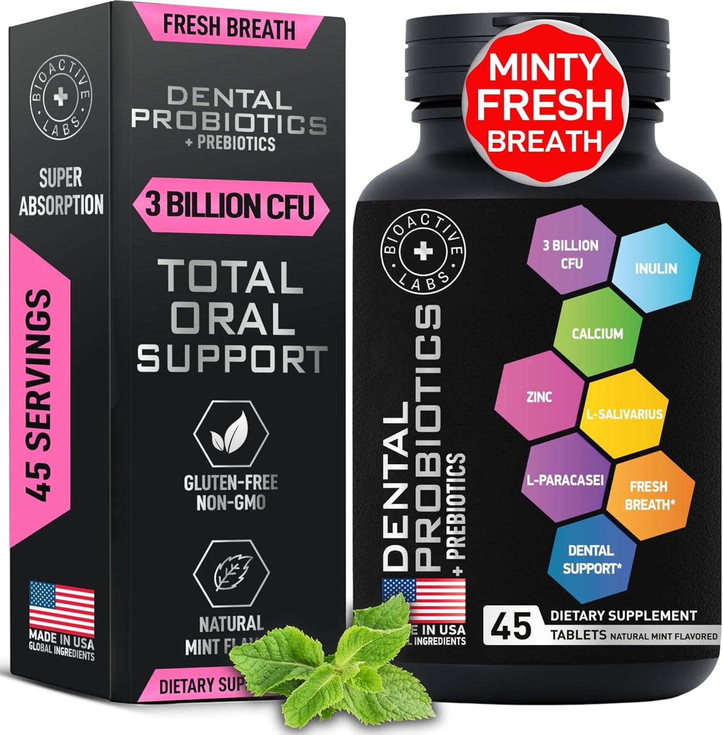 Dental Probiotic and Liquid Collagen Bundle for Fresh Breath and Oral Health by BIOACTIVE LABS