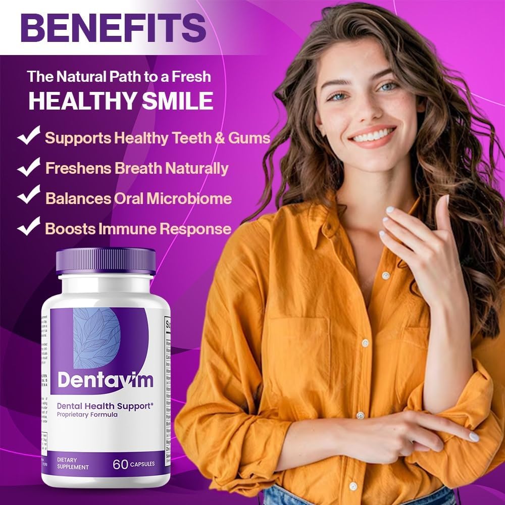 Dentavim Capsules (5 Pack) - Natural Teeth and Gum Care Formula - Maximum Strength Oral Health Supplement with Vitamins and Minerals