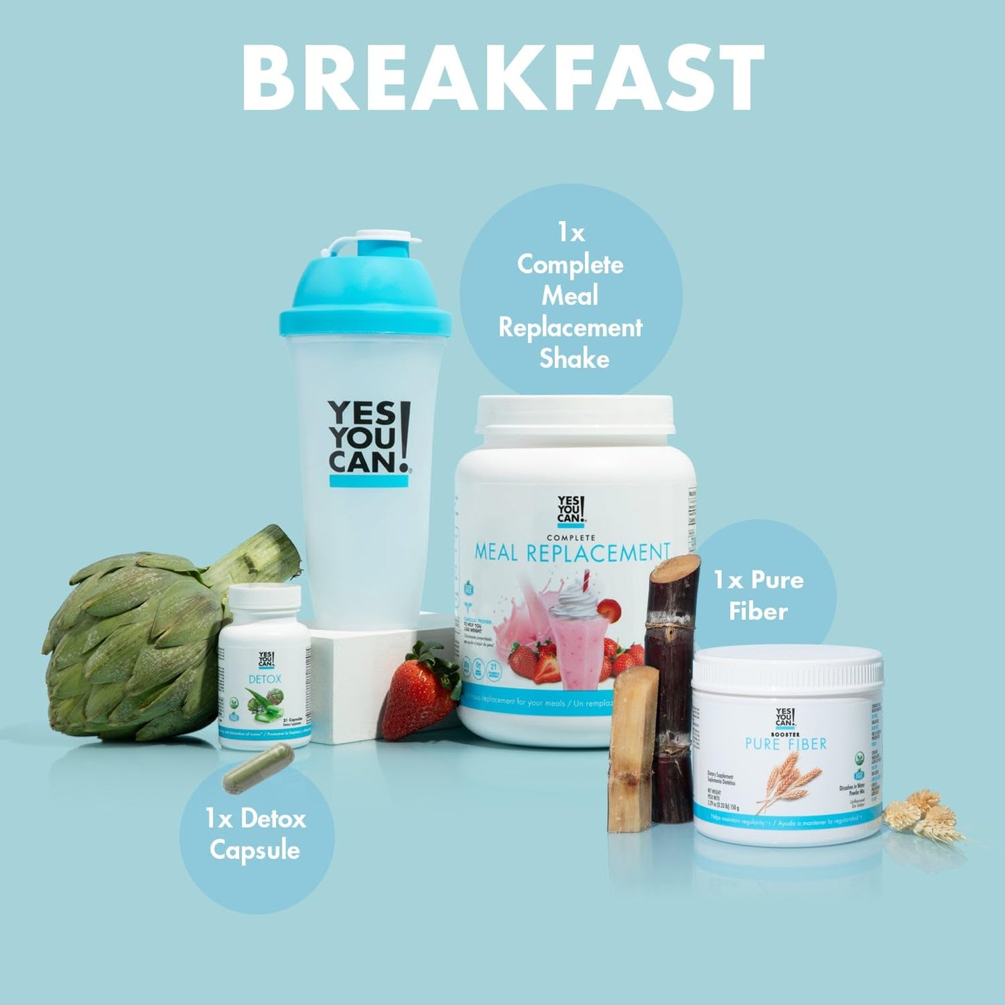 Detox Plus Kit for Women: Daily Cleanse Shake, Fiber Meal Replacement, Drink Mix, Shake Booster, Aloe Vera Mango Supplement