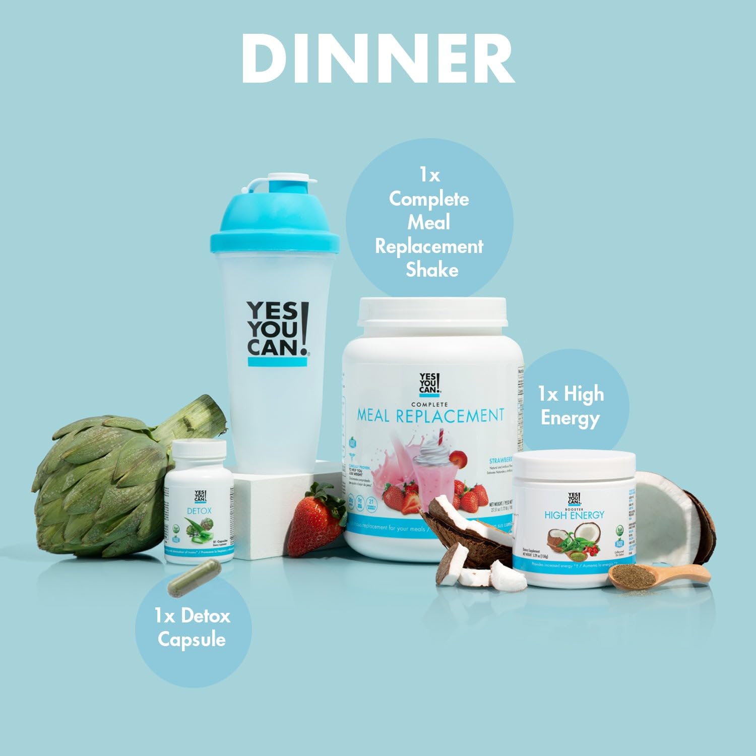 Detox Plus Kit: Vanilla Meal Replacement & Aloe Vera Hibiscus - High Energy Shake Booster & Detox Supplement for Health Transformation