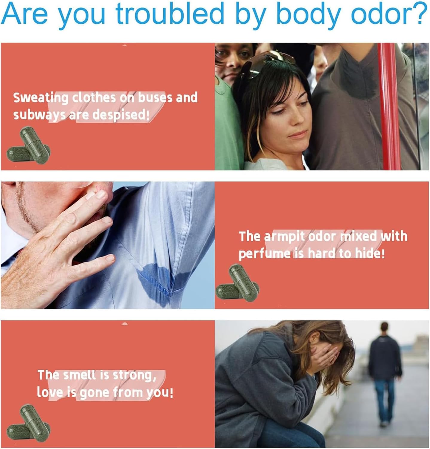 Detoxifying Body Deodorant Capsules for Gut Health, Skin Support - 90 Capsules