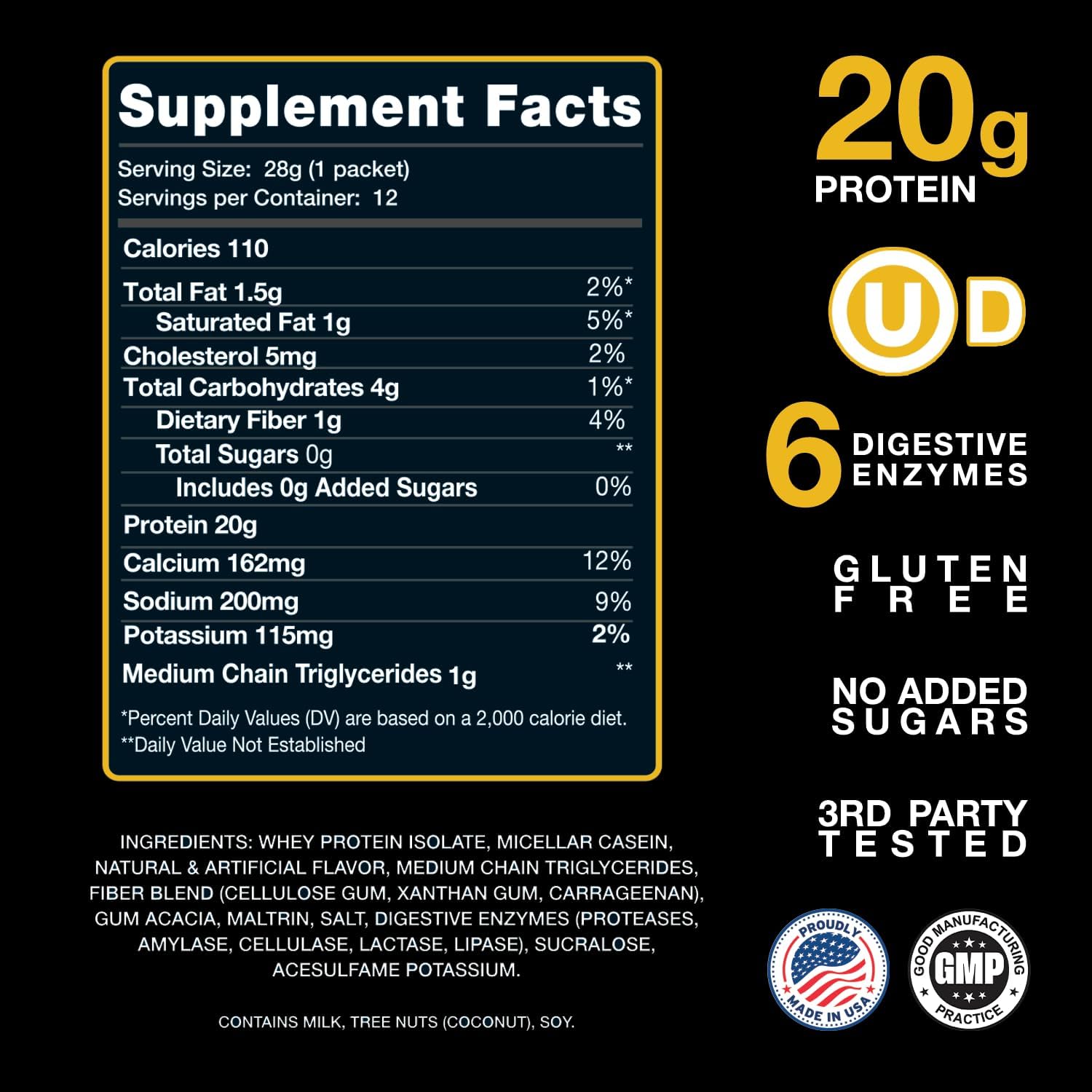 Devotion Nutrition Buttery Blend Protein Powder Packets - Gluten Free, Keto Friendly, No Added Sugars - 1g MCT, 20g Whey & Micellar Protein