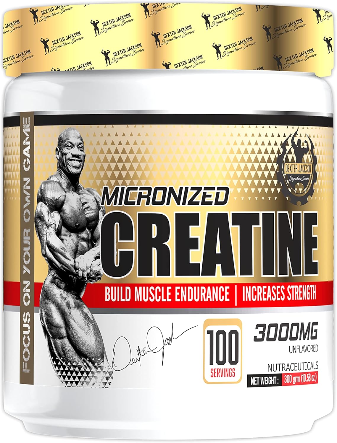Dexter Jackson Gold Series Creatine Monohydrate | 300g | 100 Servings | Premium Micronized Powder for Strength and Muscle Growth