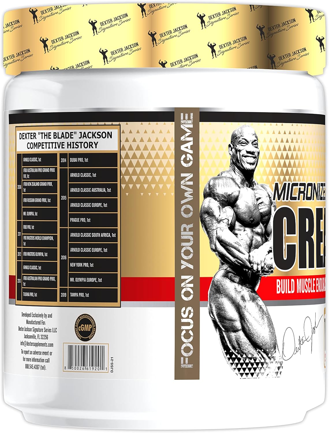 Dexter Jackson Gold Series Creatine Monohydrate | 300g | 100 Servings | Premium Micronized Powder for Strength and Muscle Growth