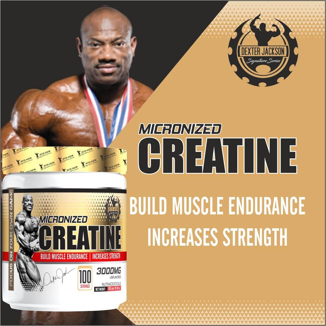 Dexter Jackson Gold Series Creatine Monohydrate | 300g | 100 Servings | Premium Micronized Powder for Strength and Muscle Growth