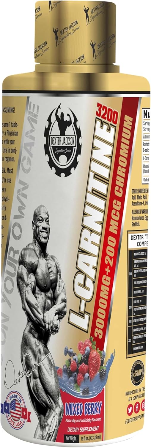 Dexter Jackson Gold Series L-Carnitine 3200 Mixed Berry Flavor - 32 Servings - 473.28 Ml