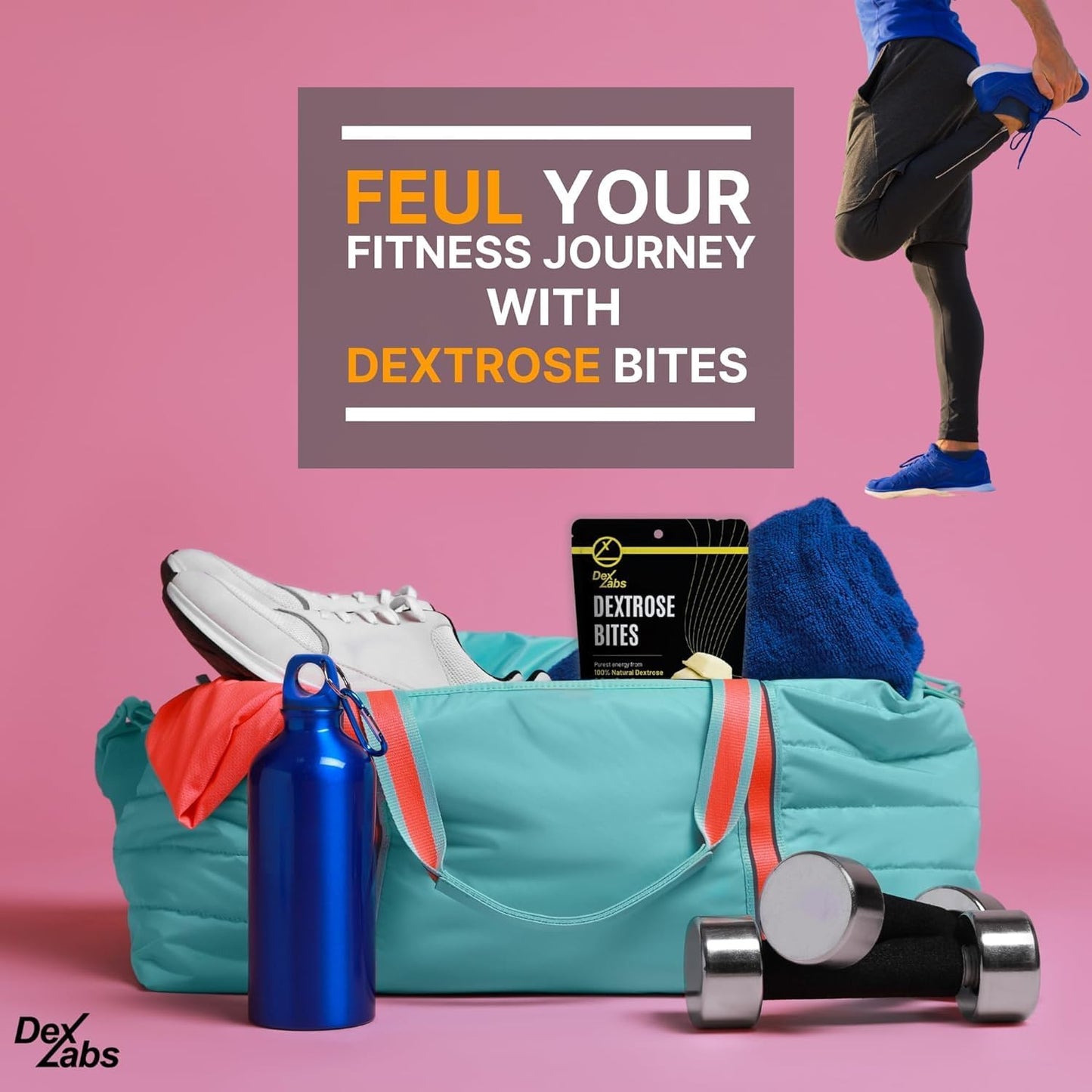 Dextrose Energy Bites - Portable Glucose Tablets for Workout - Banana Mango Flavored Melts - Pack of 03