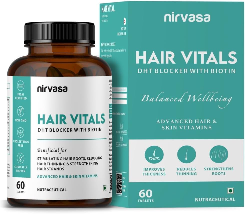 DHT Blocker Hair Supplement with Biotin & Beta-Sitosterol for Men & Women - 60 Tablets