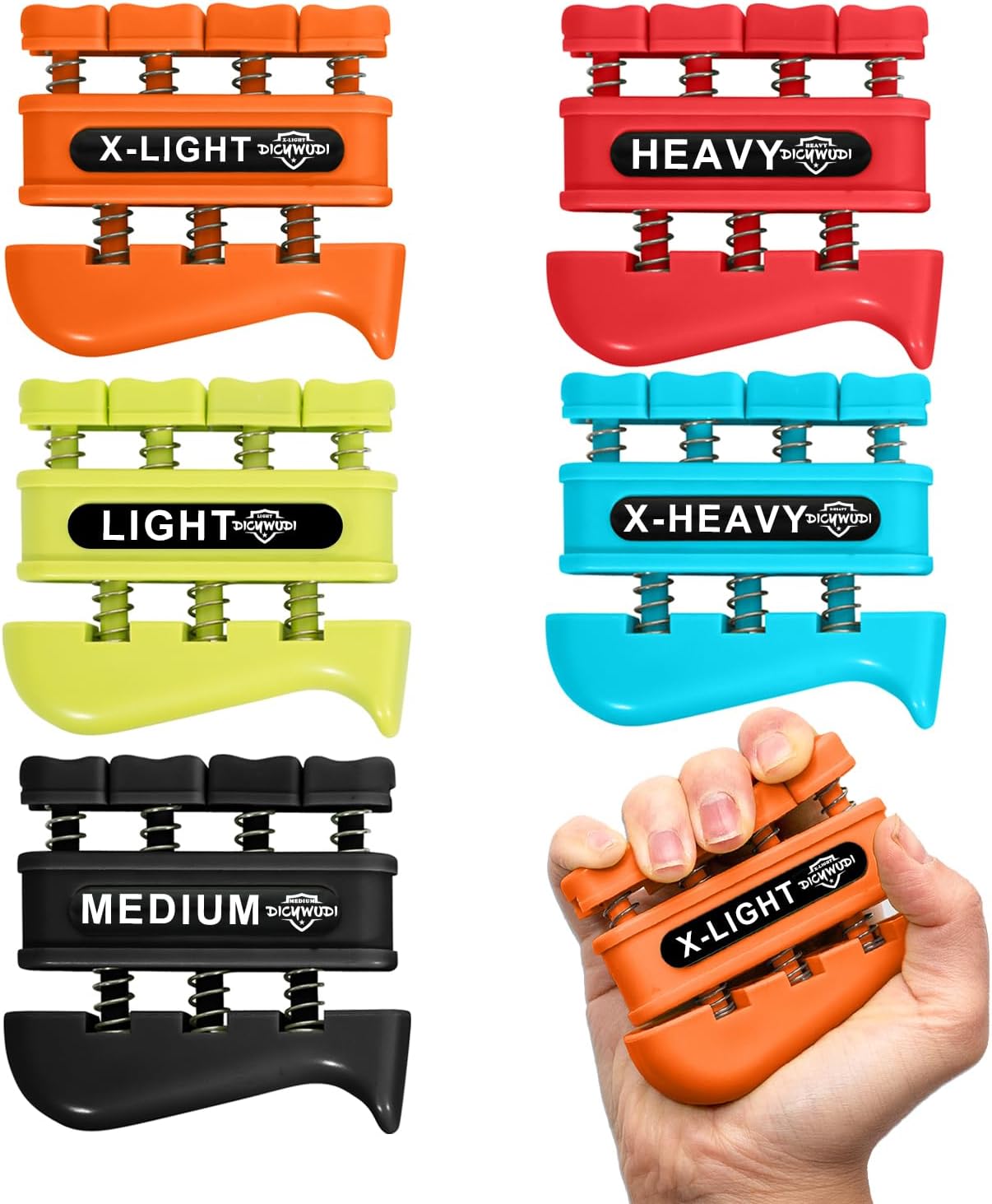 DICYWUDI Finger Grip Strength Trainer for Hands, Wrists & Fingers - Ideal for Home, Office, Gym, Climbing, Athletes & Musicians