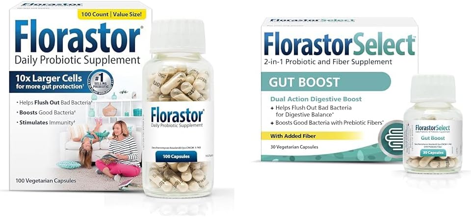 Digestion & Gut Health Bundle: 100 ct. Probiotic for Digestive & Immune Health + 30 ct. Gut Boost Daily Probiotic & Prebiotic - Balance Your Gut Flora & Boost Immunity