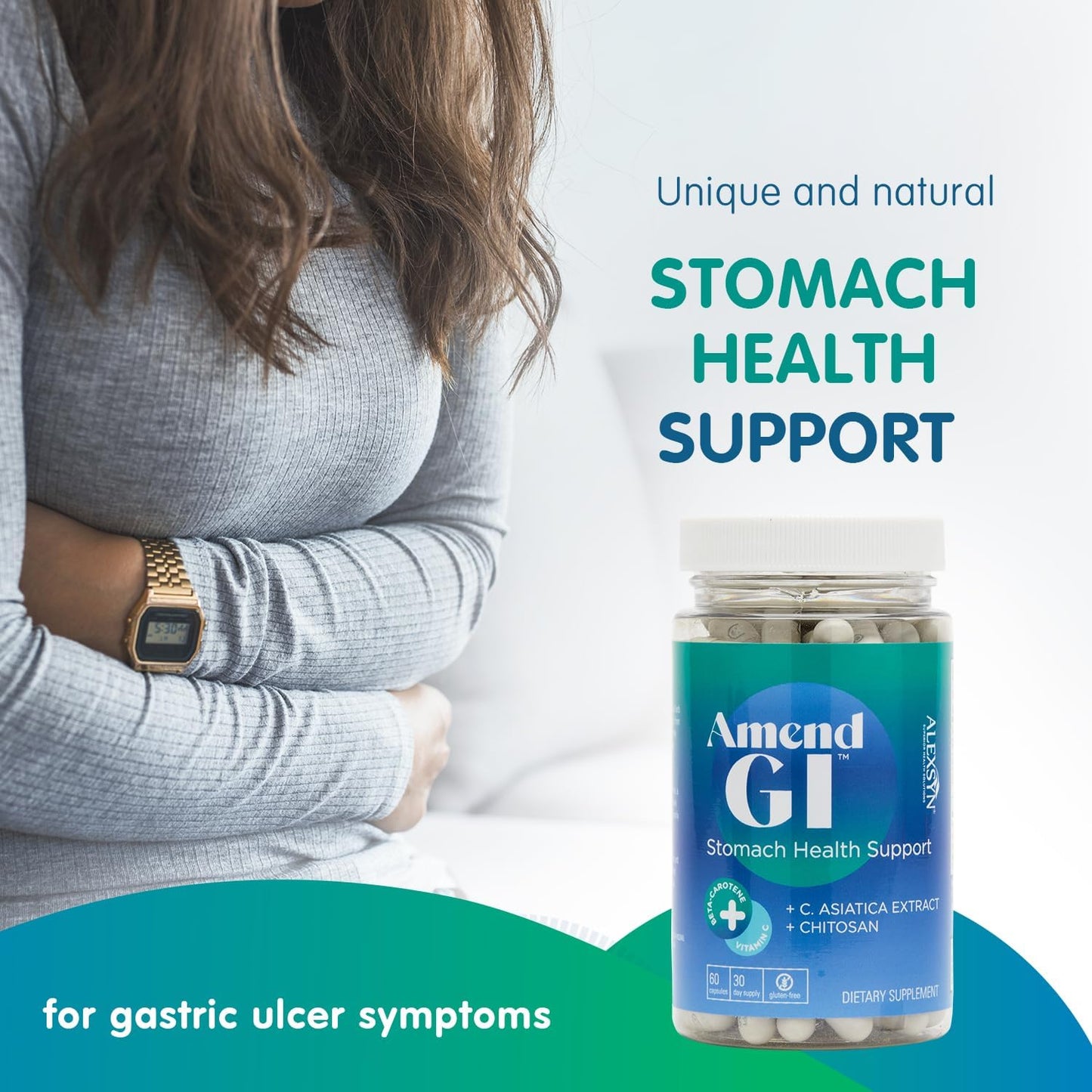 Digestive and Sleep Support Bundle - Alexsyn Amend GI + Livello Sleep with C. Asiatica, Chitosan, 5-HTP, Melatonin - 60 Gummies + 60 Capsules