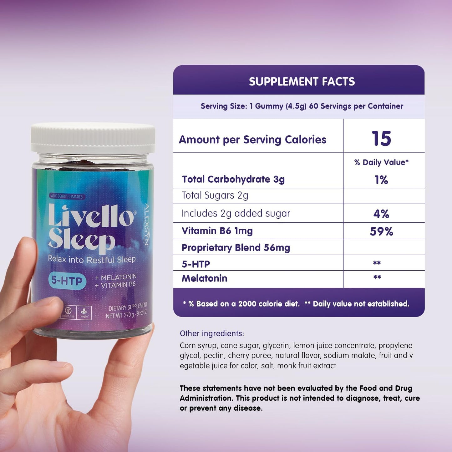 Digestive and Sleep Support Bundle - Alexsyn Amend GI + Livello Sleep with C. Asiatica, Chitosan, 5-HTP, Melatonin - 60 Gummies + 60 Capsules