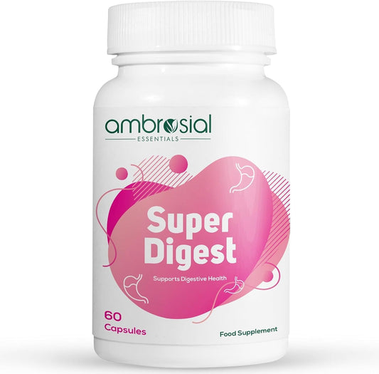 Digestive Enzyme Supplements with Betaine HCL, Pepsin, Ox-Bile, Pancreatin & L-Glutamic Acid for Gut Health - 60 Capsules