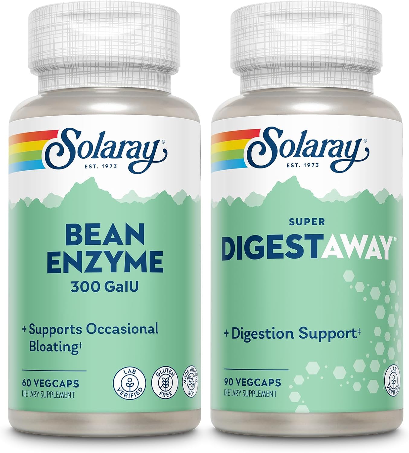 Digestive Enzymes Bundle for Digestion and Nutrient Absorption Support - Alpha Galactosidase, Papain, Ginger, Pepsin, Betaine HCl, Aloe Vera - 60/90ct