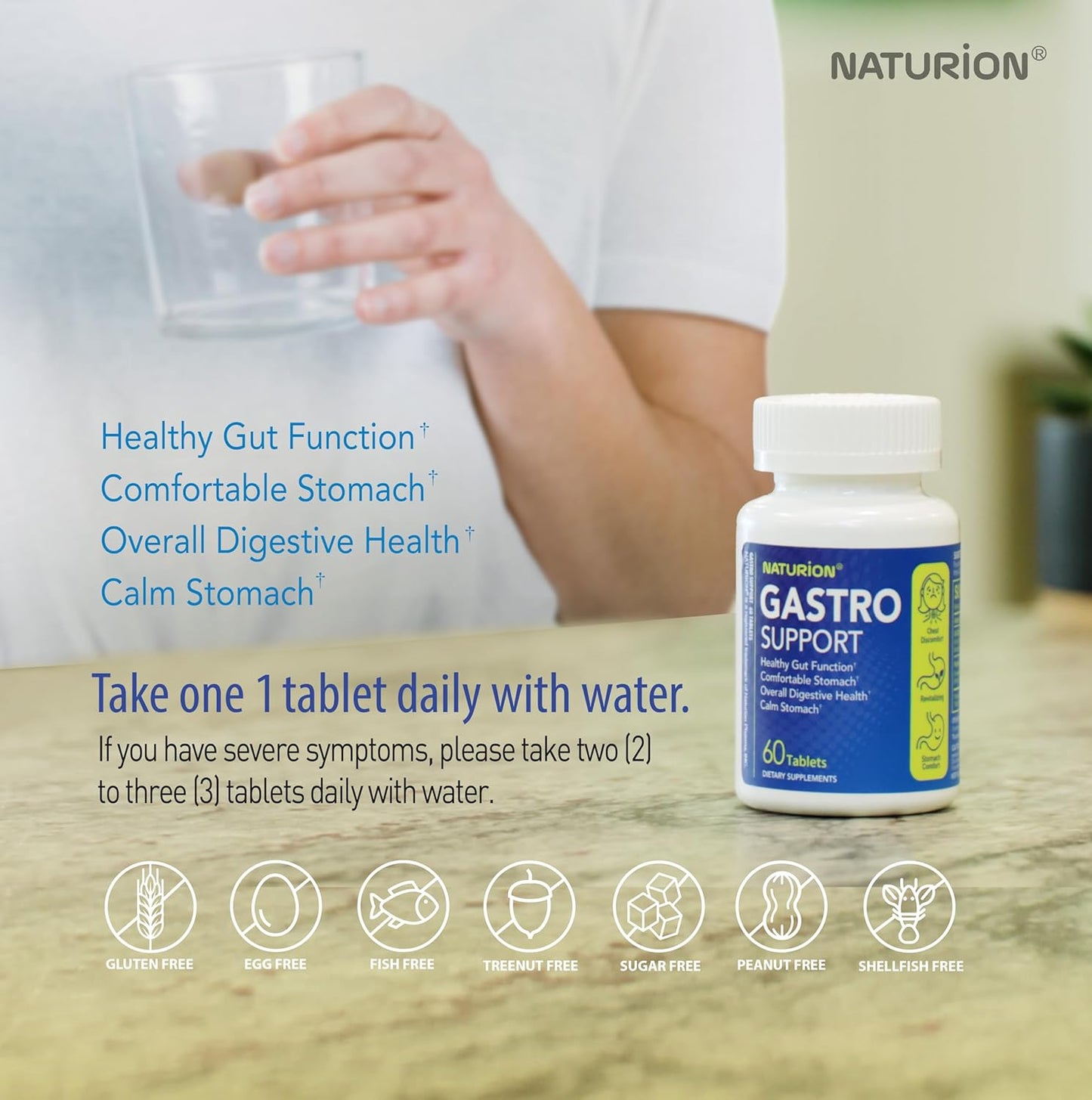 Digestive Health Supplement with G-FOS Blend, Organic Ginger Root, Licorice Extract, Mastic Gum & Pomegranate - Supports Digestive Comfort & Gut Balance - 60 Tablets