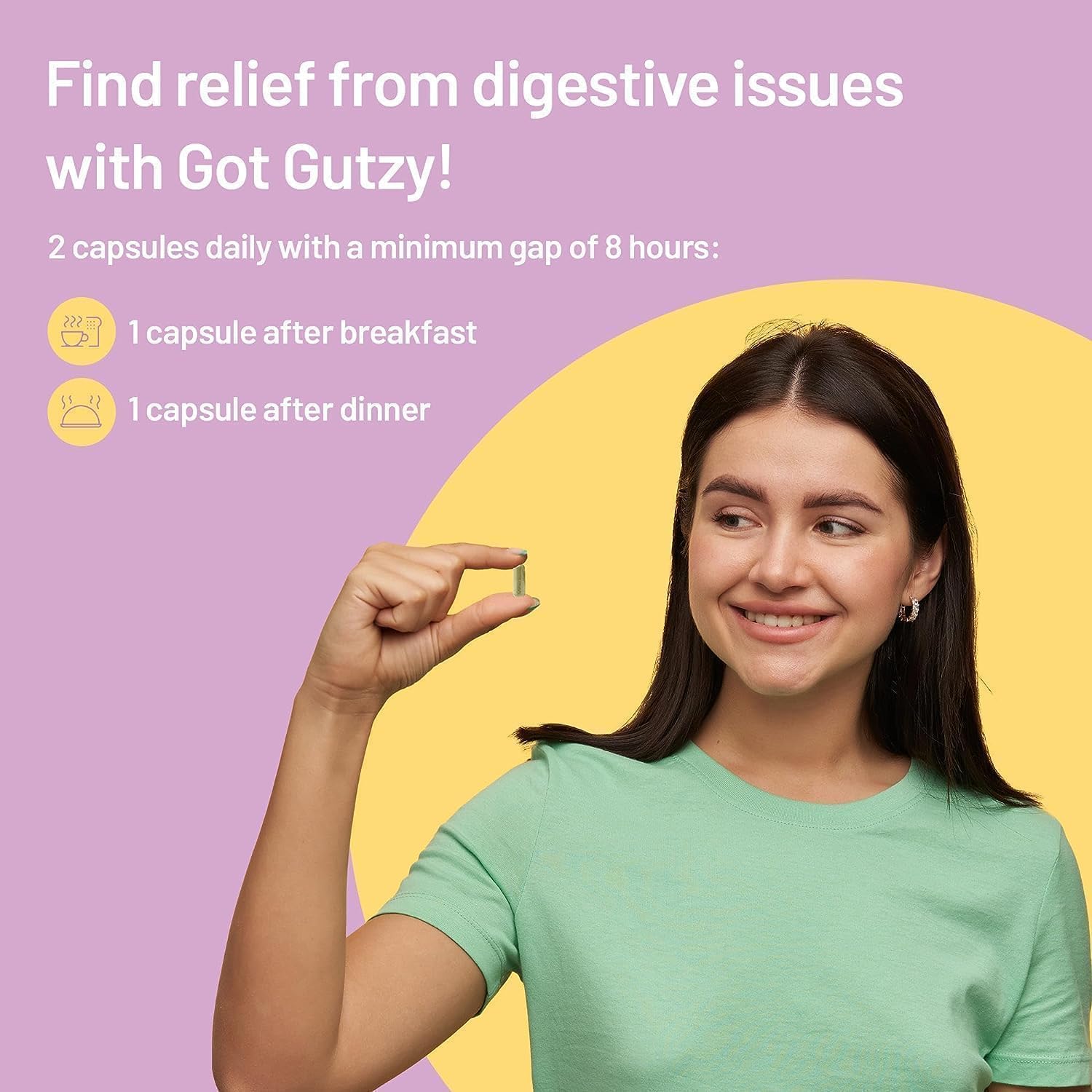 Digestive Health Supplements for Men and Women with Turmeric, Ginger, Licorice, Aloe Vera - 60 Capsules for Acidity, Constipation, Nausea