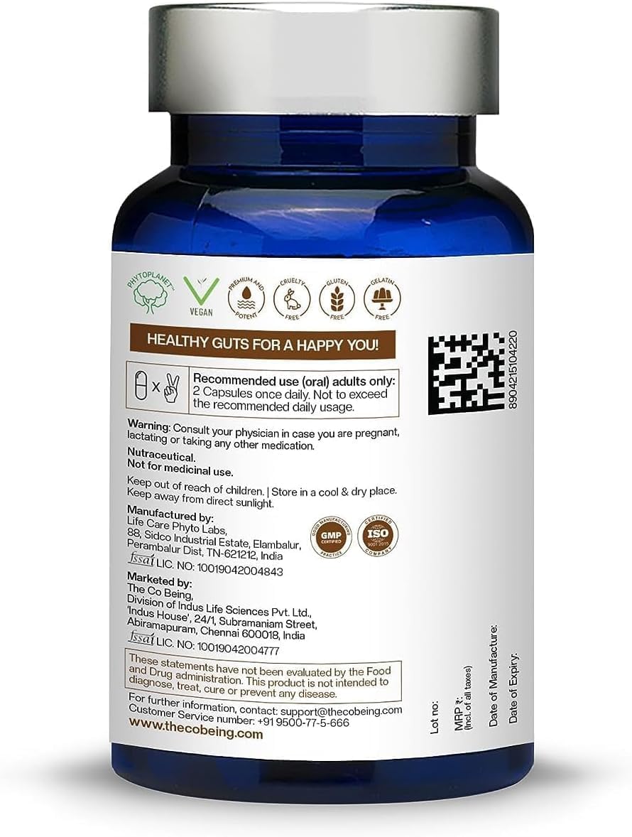 Digestive Health Supplements for Men and Women with Turmeric, Ginger, Licorice, Aloe Vera - 60 Capsules for Acidity, Constipation, Nausea