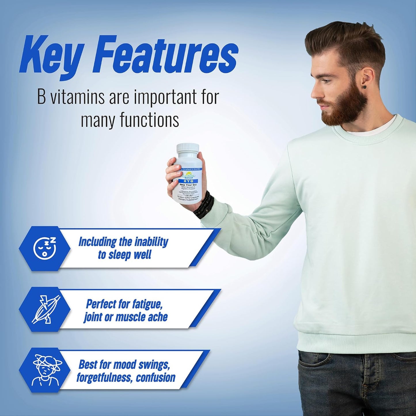 Digestive Health Support: Sunshine Vitamins with Enzymes & Probiotics for Gut Health - Non-GMO, Gluten Free Formula