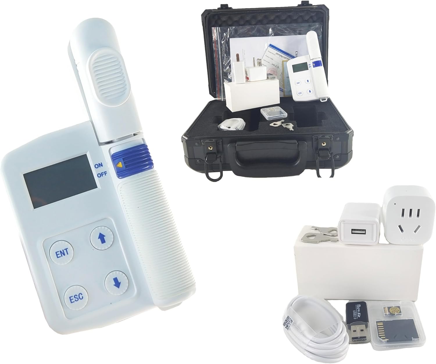 Digital Chlorophyll and Nitrogen Content Meter with Leaf Temperature Tester - Measuring Range 0.0-99.99SPAD Nitrogen and 0.0-99.99mg/g Temperature -10-99.9℃