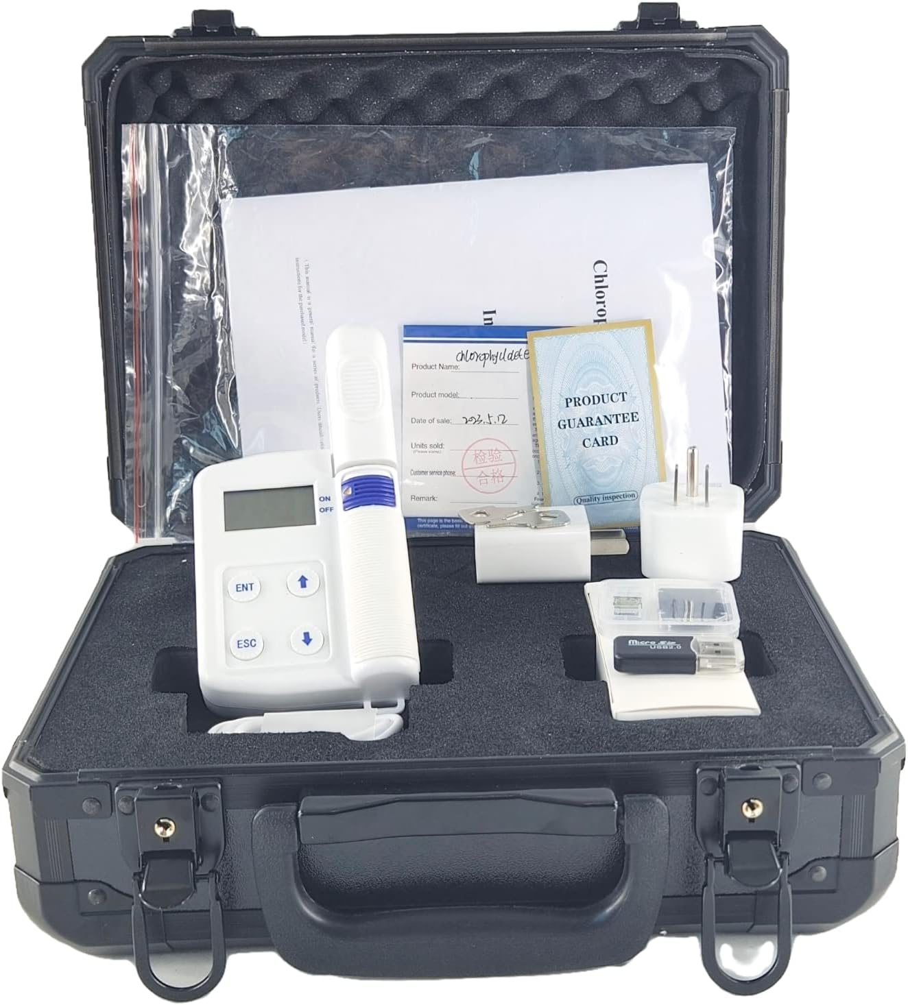 Digital Chlorophyll and Nitrogen Content Meter with Leaf Temperature Tester - Measuring Range 0.0-99.99SPAD Nitrogen and 0.0-99.99mg/g Temperature -10-99.9℃