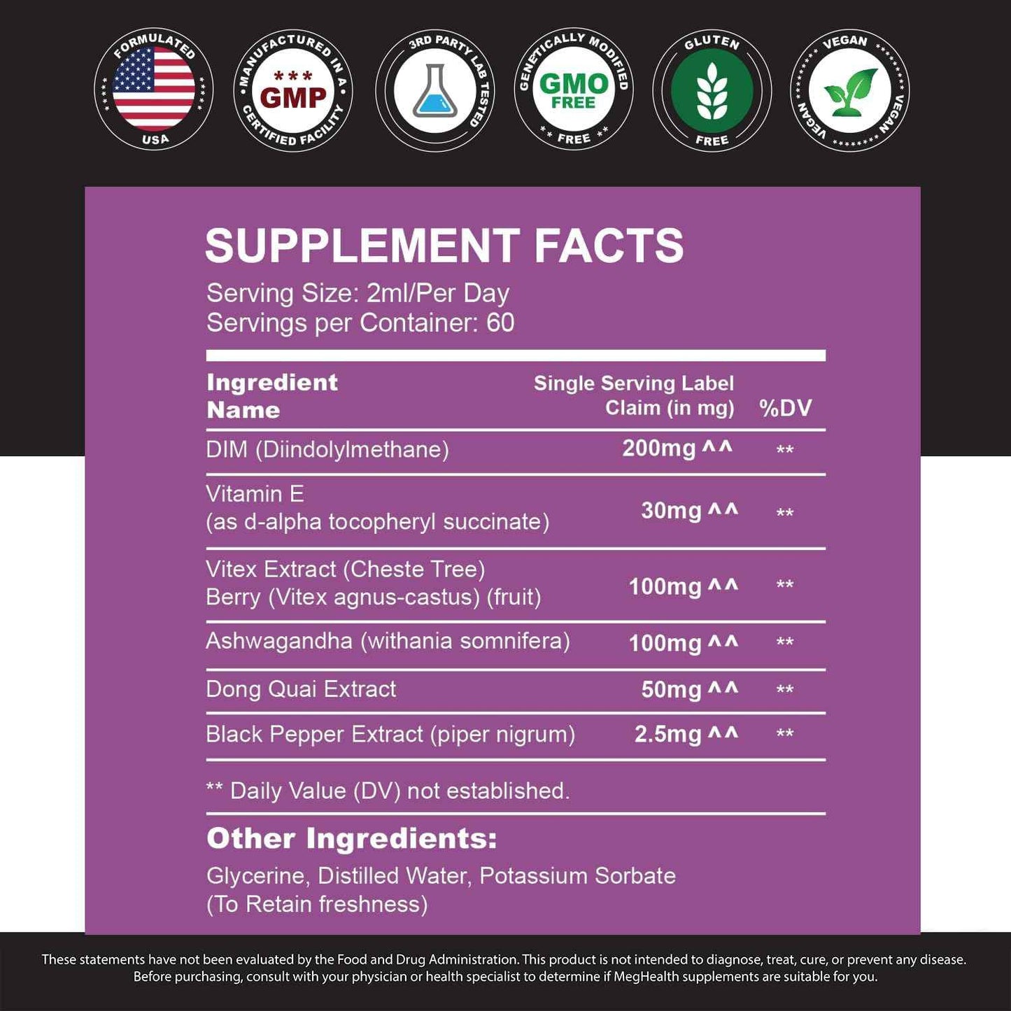 DIM Supplement | with Ashwagandha, Dong Quai, Vitex Extracts, 200mg Diindolylmethane - Hormone Balance, Menopause Supplements - PMS & Antioxidant Support - Women and Men | 60 Day Supply