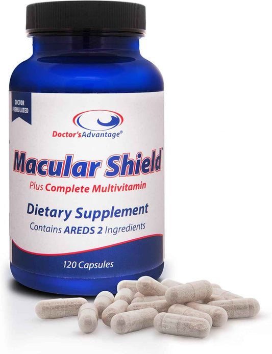 Doctor’s Advantage Macular Shield Eye Vitamins Plus Multivitamin – 120 Capsules, 30-Day Supply – Lutein and Zeaxanthin Supplements with AREDS 2® Vision Ingredients & Complete Multivitamin Complex