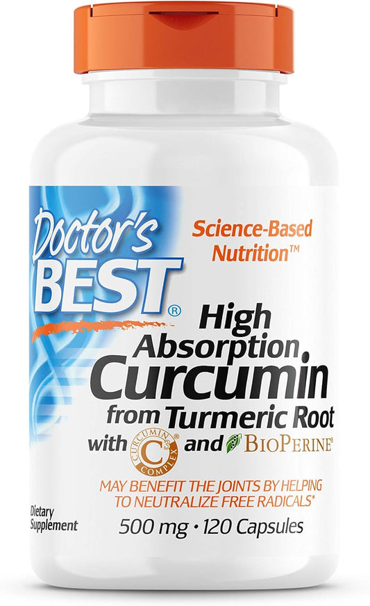 Doctors Best Curcumin C Complex with BioPerine 500mg - 120 Count - Top Choice for Doctors