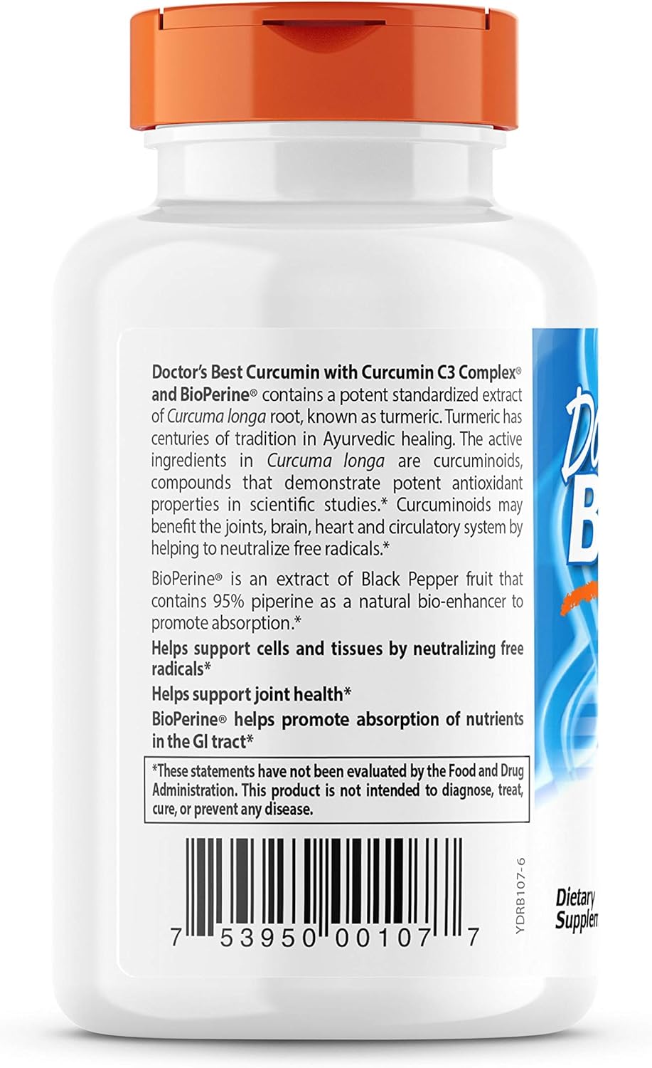 Doctors Best Curcumin C Complex with BioPerine 500mg - 120 Count - Top Choice for Doctors