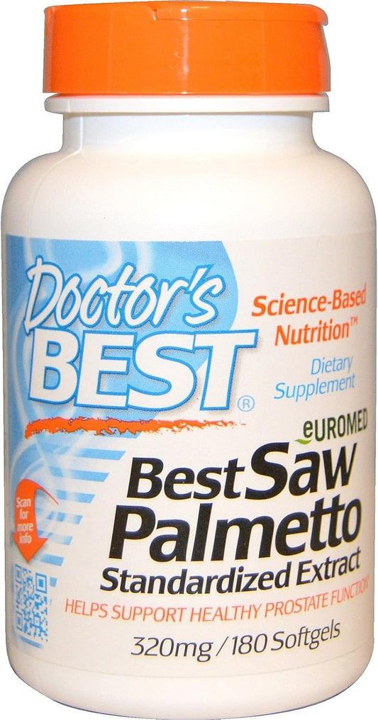Doctor's Best Saw Palmetto Extract 180 Softgels - Prostate Health Support Supplement