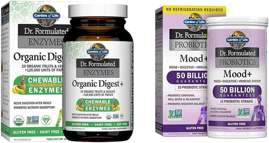 Dr. Formulated Digestive Enzymes with Papain, Bromelain & Probiotics for Gut Health and Mood Support