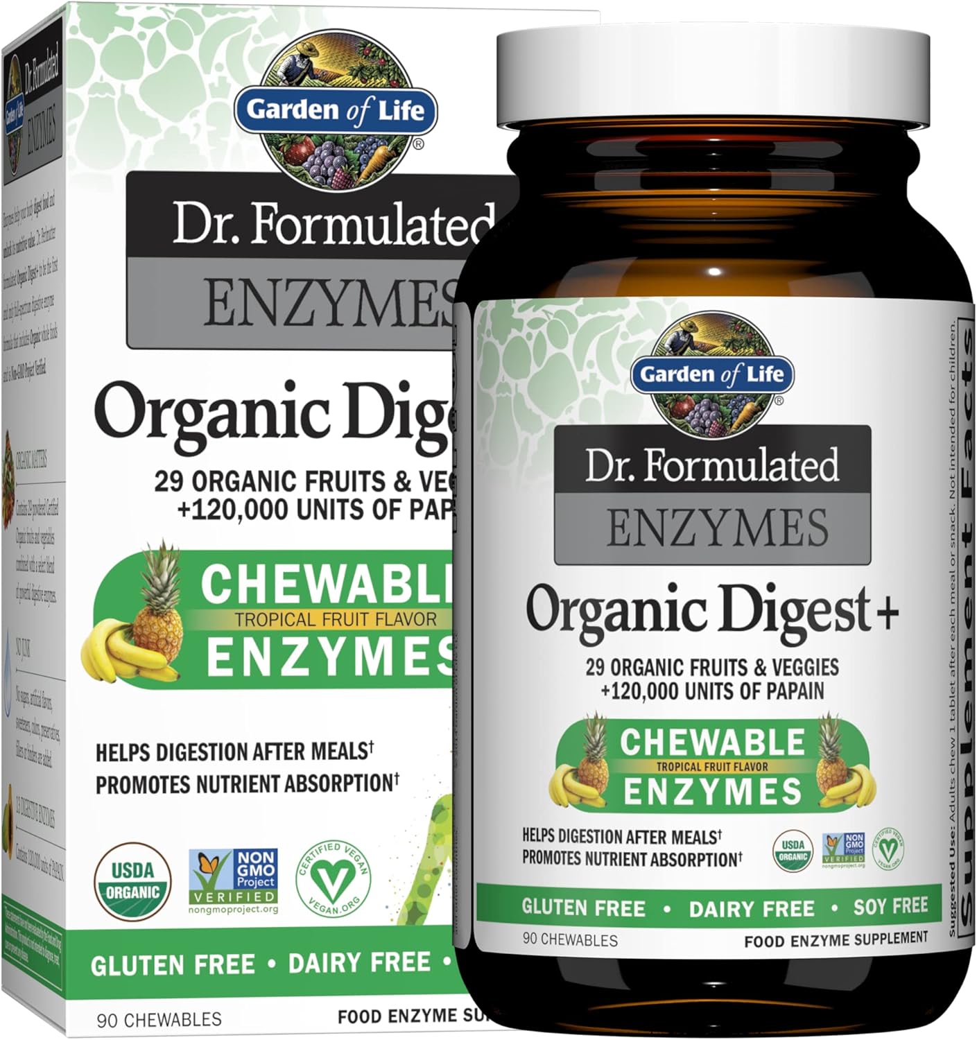 Dr. Formulated Digestive Enzymes with Papain, Bromelain & Probiotics for Gut Health and Mood Support