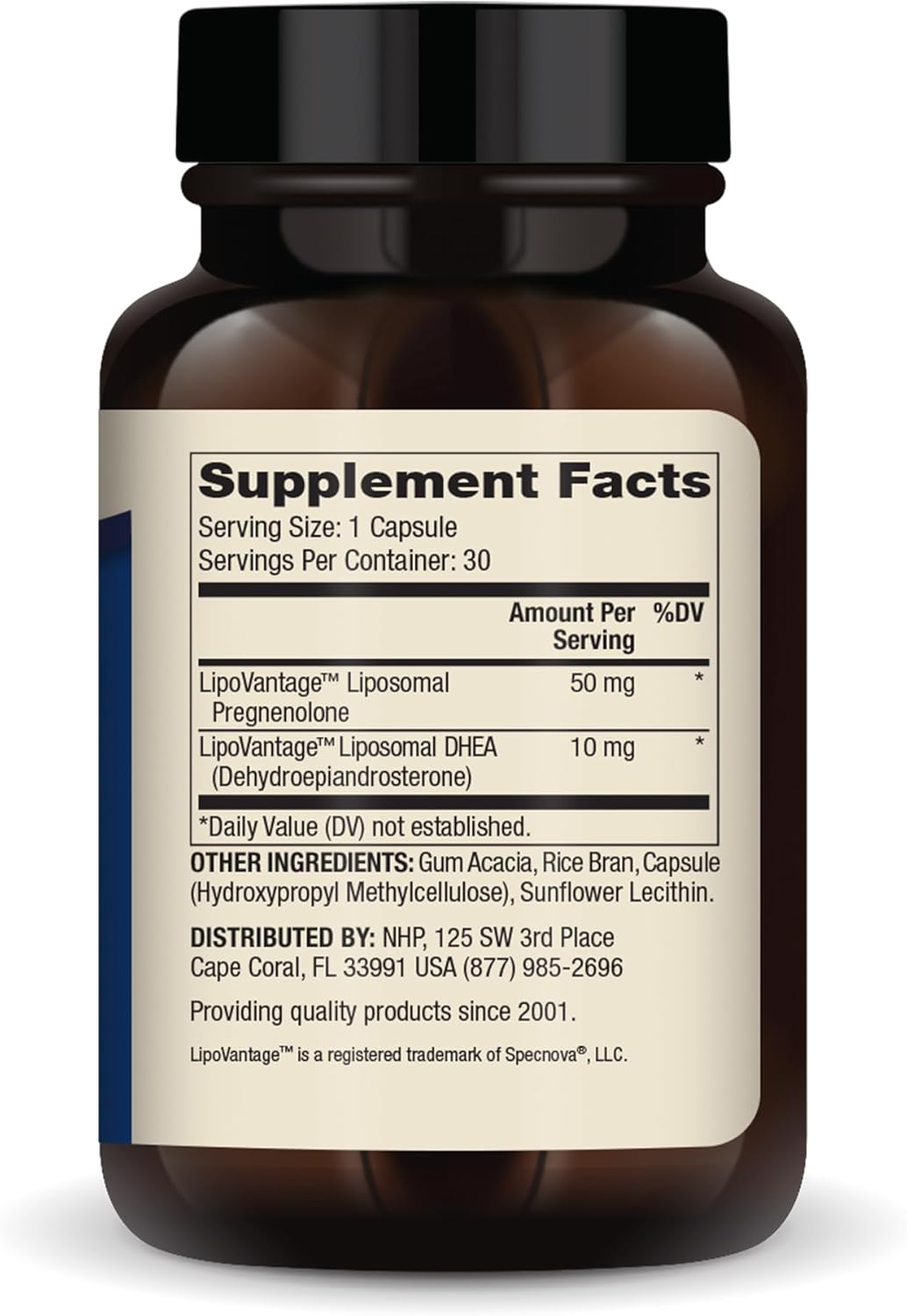 Dr. Mercola Liposomal Pregnenolone Plus DHEA Capsules - 50mg Pregnenolone & 10mg DHEA - Non-GMO Dietary Supplement - 30 Servings