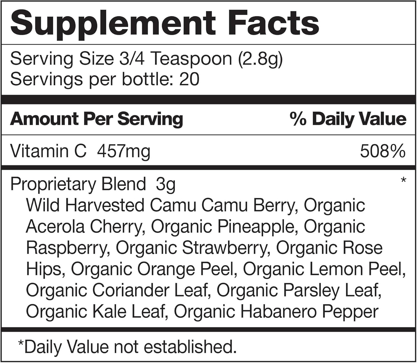 Dr. Schulze's Super-C Plus Powder: Vitamin C Complex Herbal Formula for Immune Support, Collagen & Iron Absorption - 2 oz Bottle