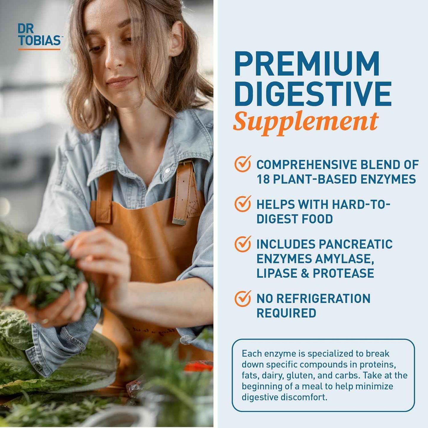 Dr. Tobias Alpha GPC & Digestive Enzymes - Support Cognitive Function & Everyday Gut Health with Bioavailable Choline Supplement & Premium Enzymes for Digestion, Non-GMO
