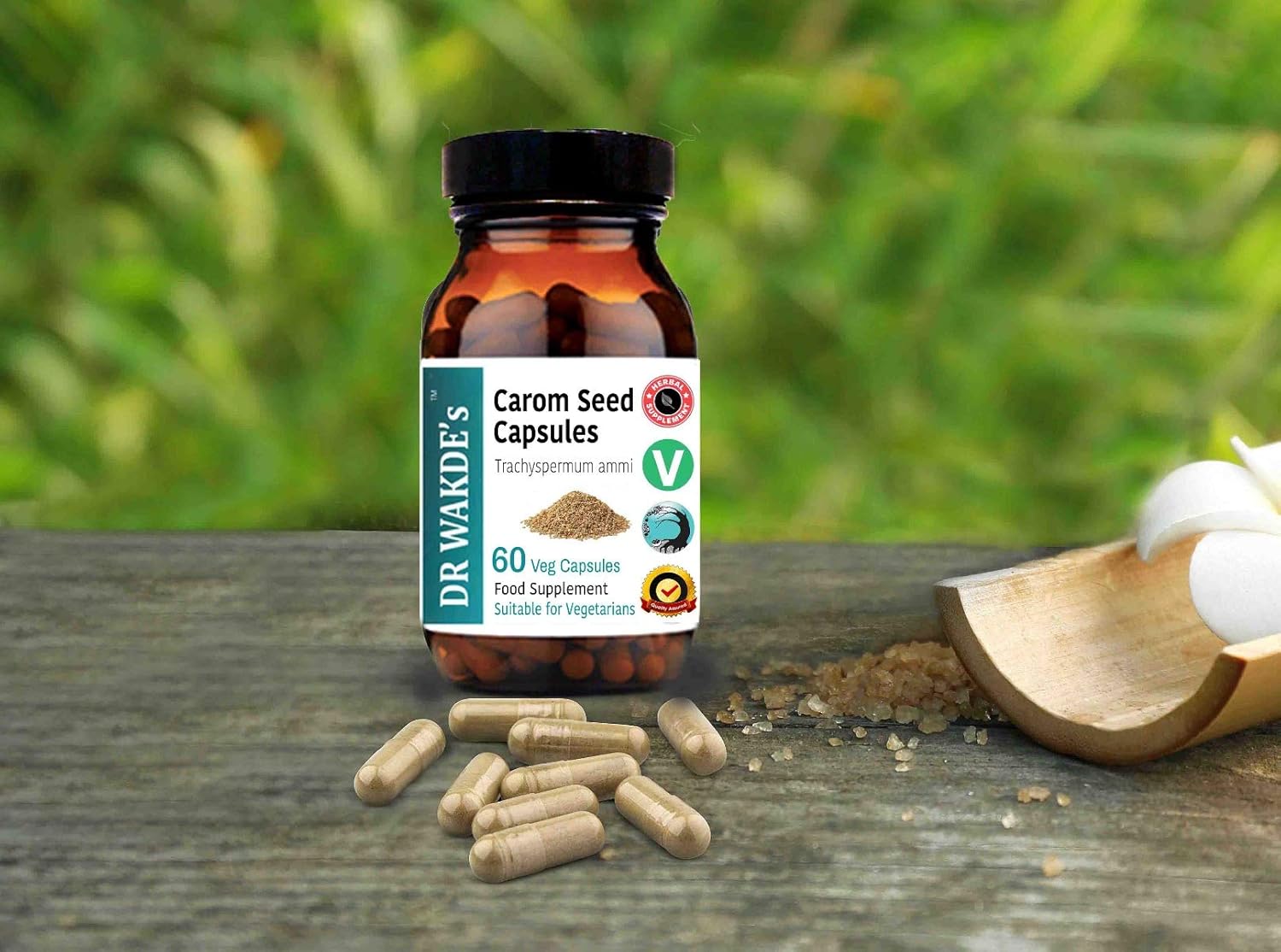 DR WAKDE'S Carom Seed Capsules - Plant-Based Supplement for Natural Health (60 Veg Caps, Ayurvedic Herb, Vegan)