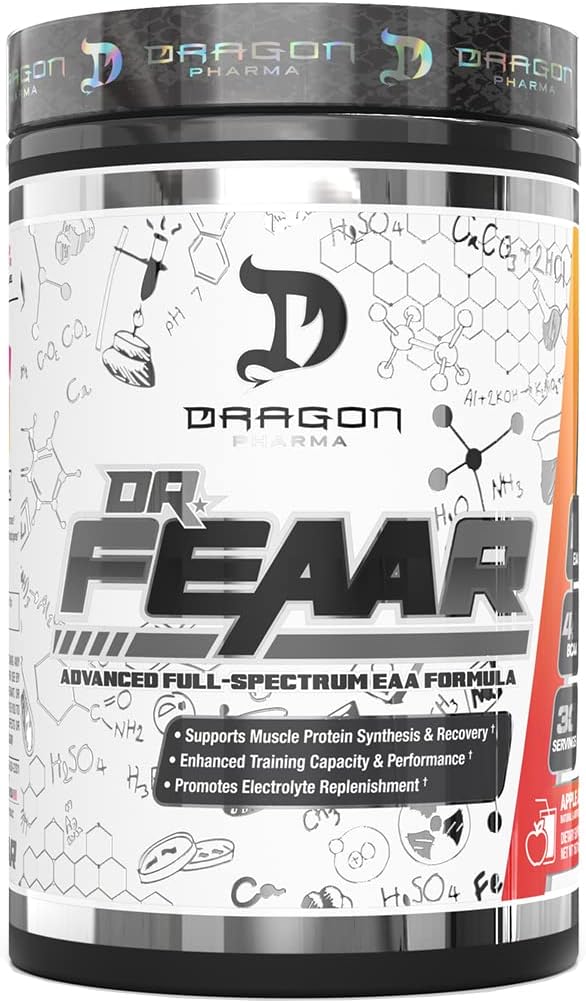 Dragon Pharma Dr. FEAAR® EAA Matrix: Muscle Protein Synthesis & Recovery, Enhanced Performance - Apple Juice Flavor, 30 Servings