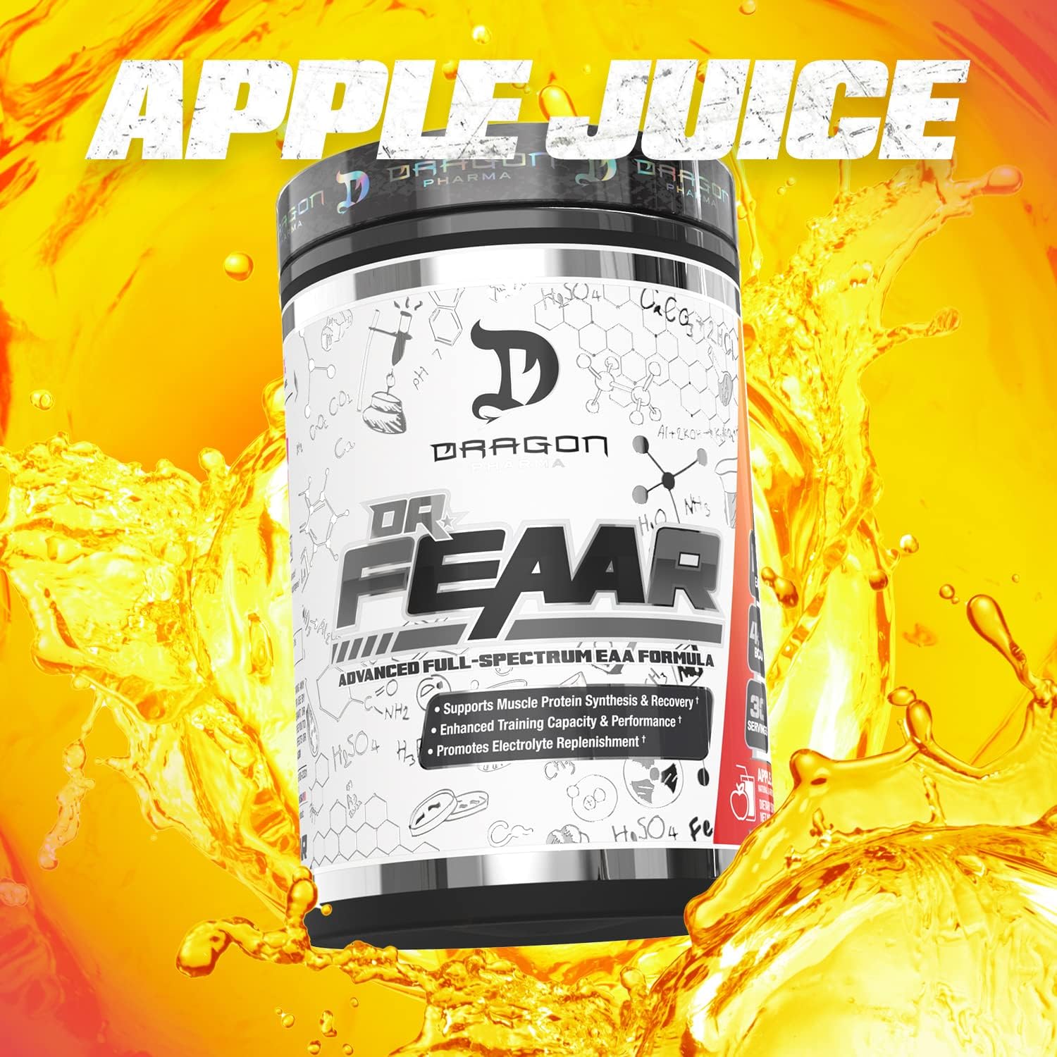 Dragon Pharma Dr. FEAAR® EAA Matrix: Muscle Protein Synthesis & Recovery, Enhanced Performance - Apple Juice Flavor, 30 Servings
