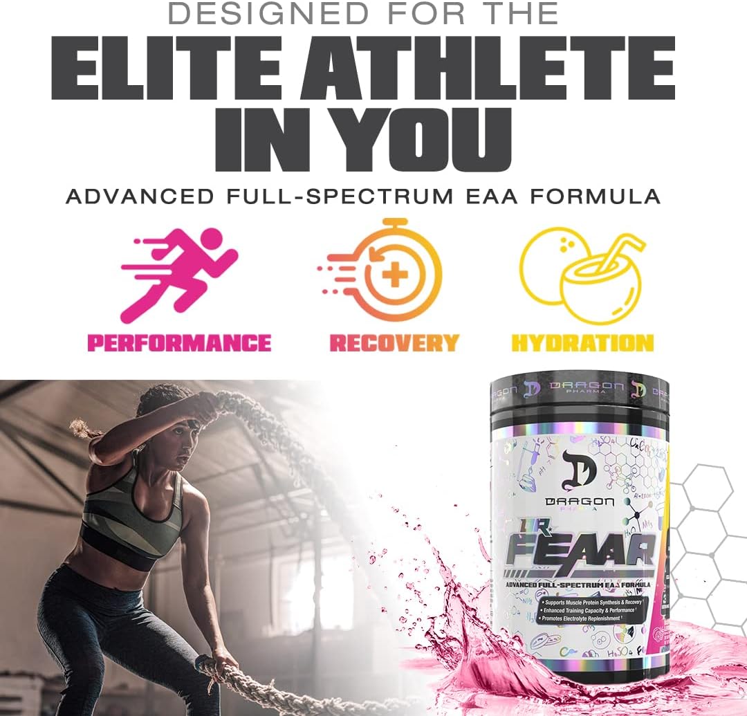Dragon Pharma Dr. FEAAR® EAA Matrix: Muscle Protein Synthesis & Recovery, Enhanced Performance - Apple Juice Flavor, 30 Servings