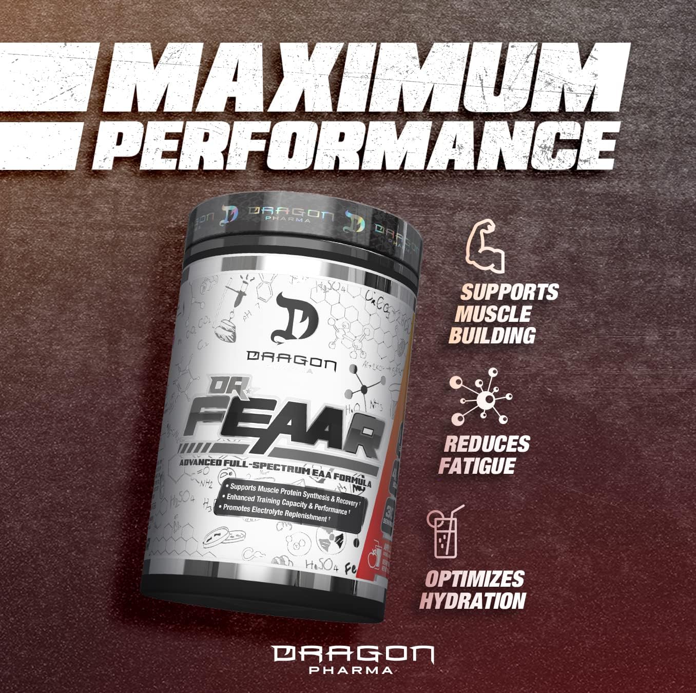 Dragon Pharma Dr. FEAAR® EAA Matrix: Muscle Protein Synthesis & Recovery, Enhanced Performance - Apple Juice Flavor, 30 Servings