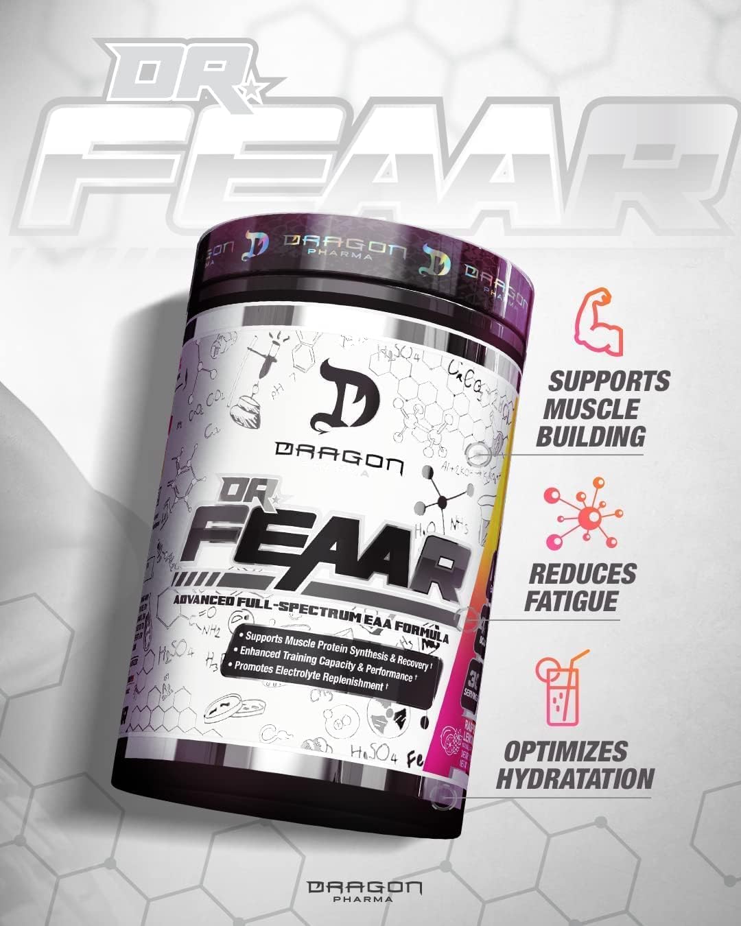 Dragon Pharma Dr. FEAAR® EAA Matrix: Muscle Protein Synthesis & Recovery, Enhanced Performance - Apple Juice Flavor, 30 Servings