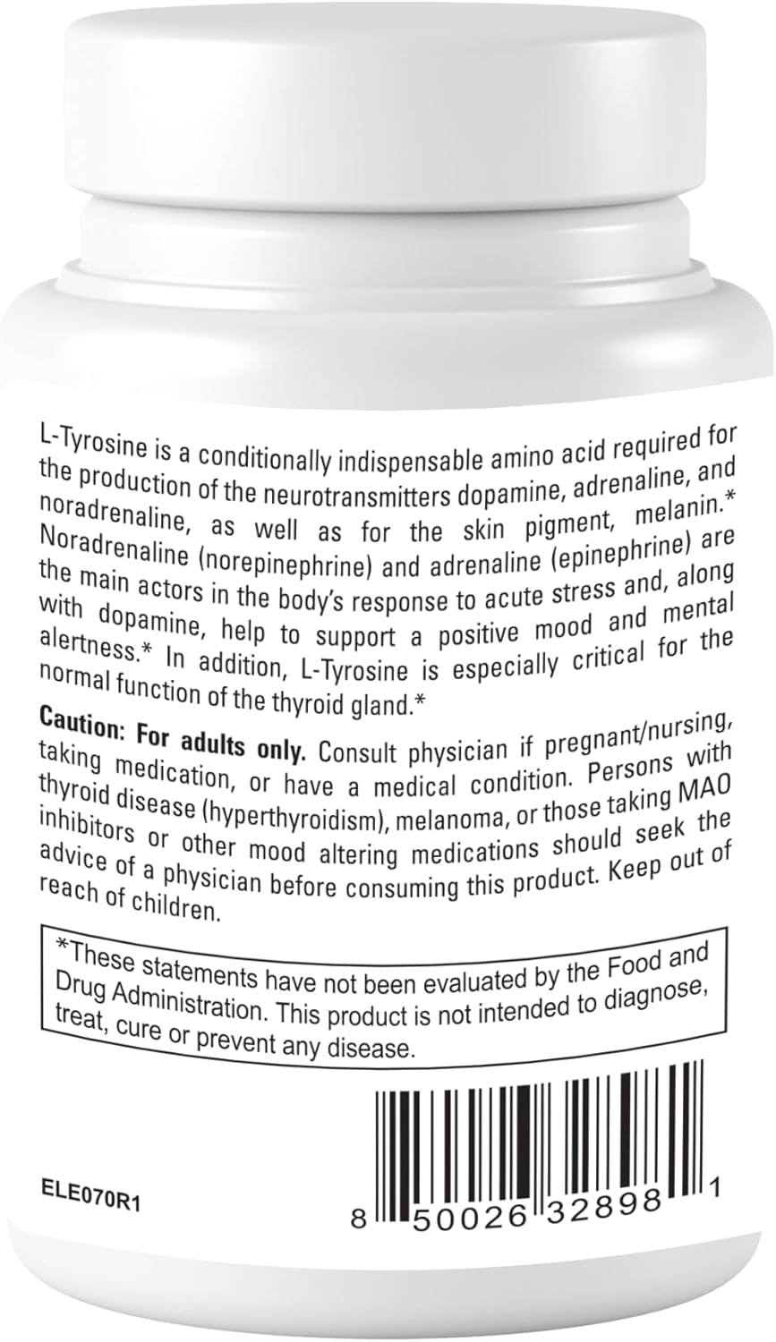 Dr.WellMe L-Tyrosine 500mg Capsules - 120 Count Dietary Supplements