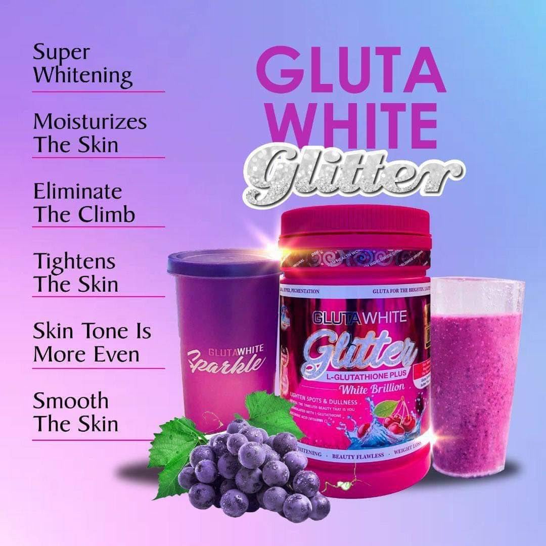 DSM Health Worldwide Phyto Gluta White Glitter L-Glutathione Plus Gluta Berry Skin Whitening Supplement 26.4oz
