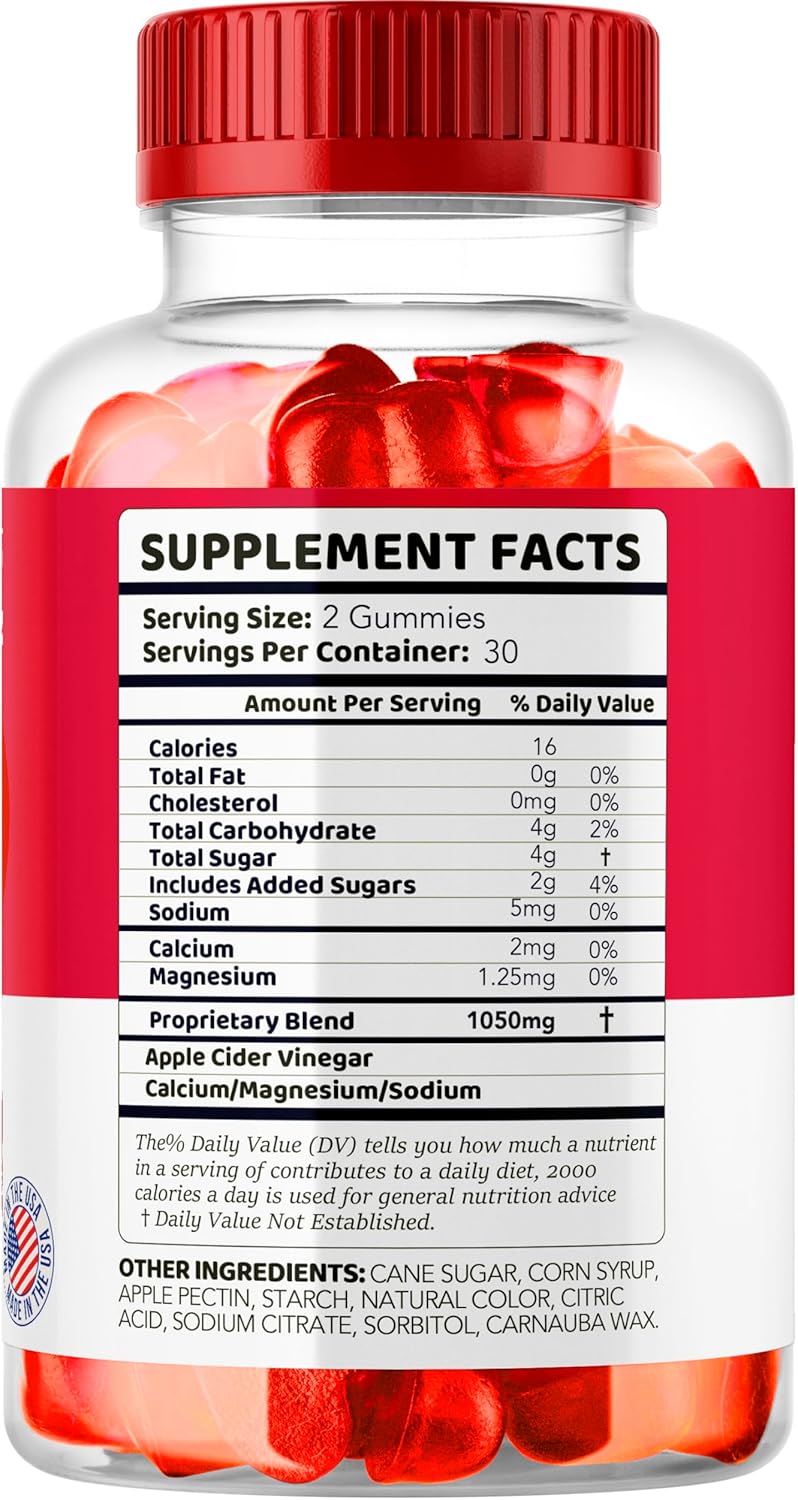 Duo Keto Apple Cider Vinegar Gummies - Advanced Formula 1050MG, 60 Gummies for 1 Month Supply