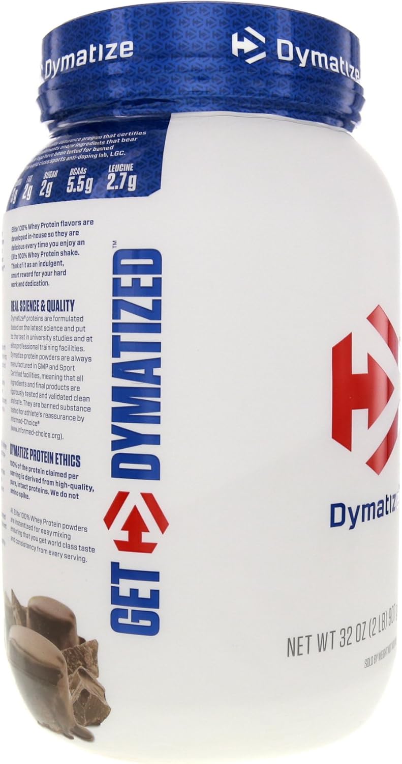 Dymatize Elite Rich Chocolate Whey Protein Powder - 2 Pound Size