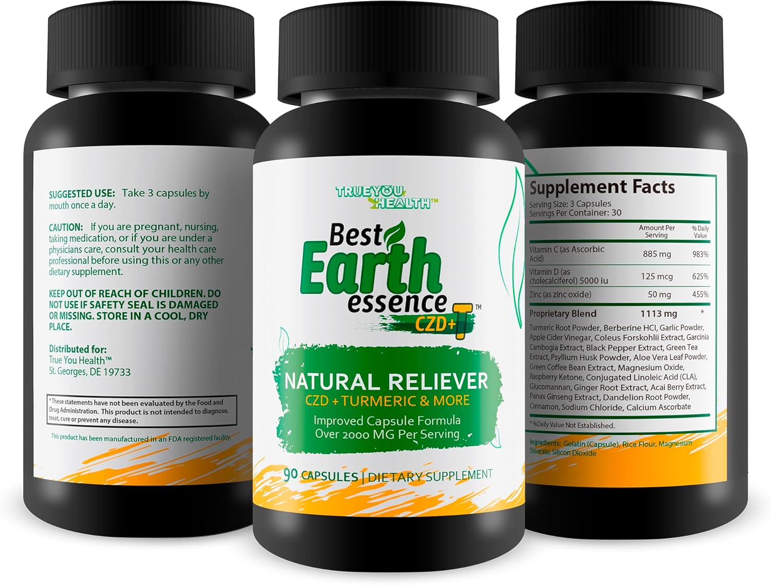 Earth Essence CZD + T: Natural Relief & Immune Support Supplement for Body Aches & Muscle Soreness