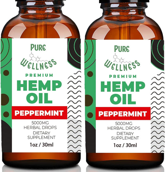 Earth First Botanicals Organic metabolism booster Seed Oil Drops - Peppermint Flavor for Cognitive Function - 5,000mg 2-Pack - Omega 3 6 9 - Non-GMO, Vegan