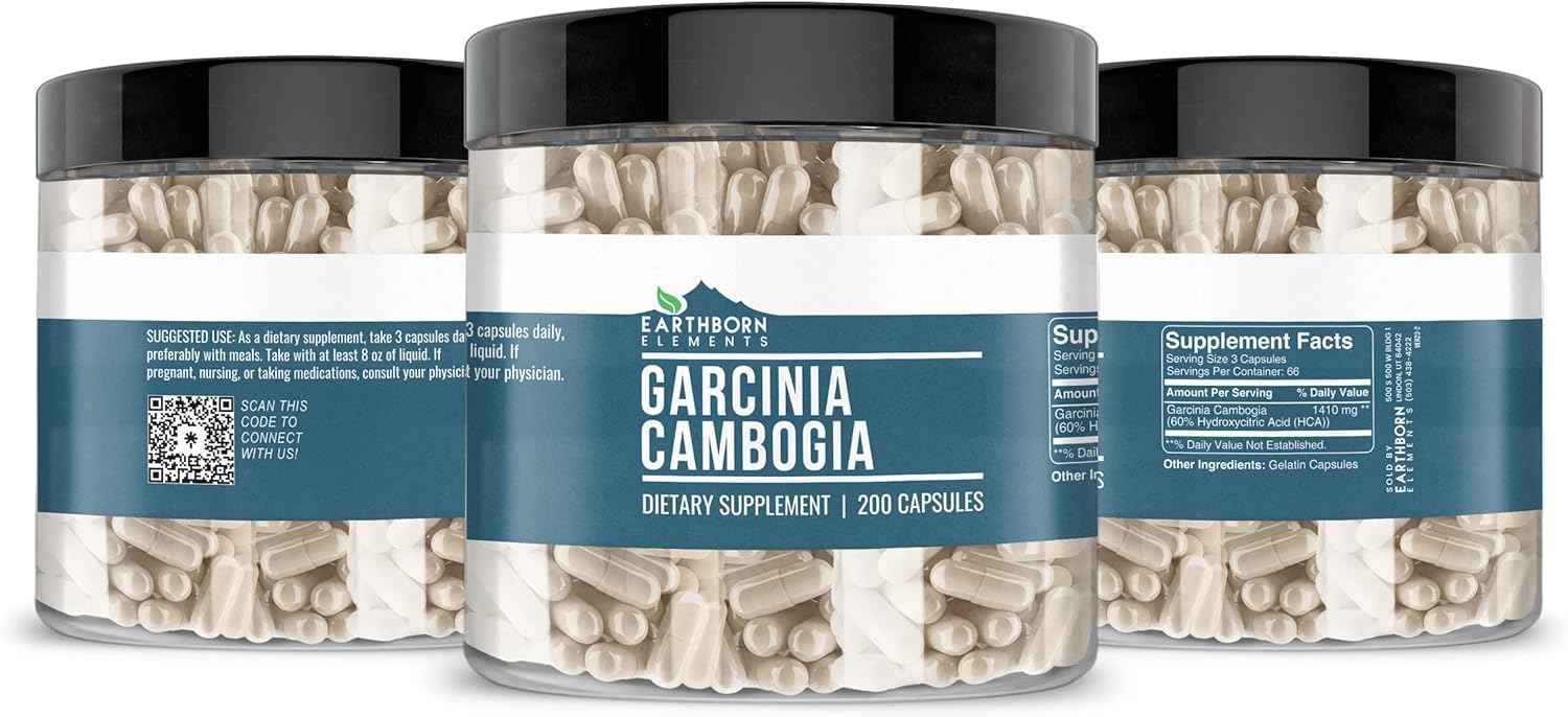 Earthborn Elements Garcinia Cambogia, Green Coffee Bean, & Marine Collagen Bundle (200 Capsules Each), Pure & Undiluted, No Additives