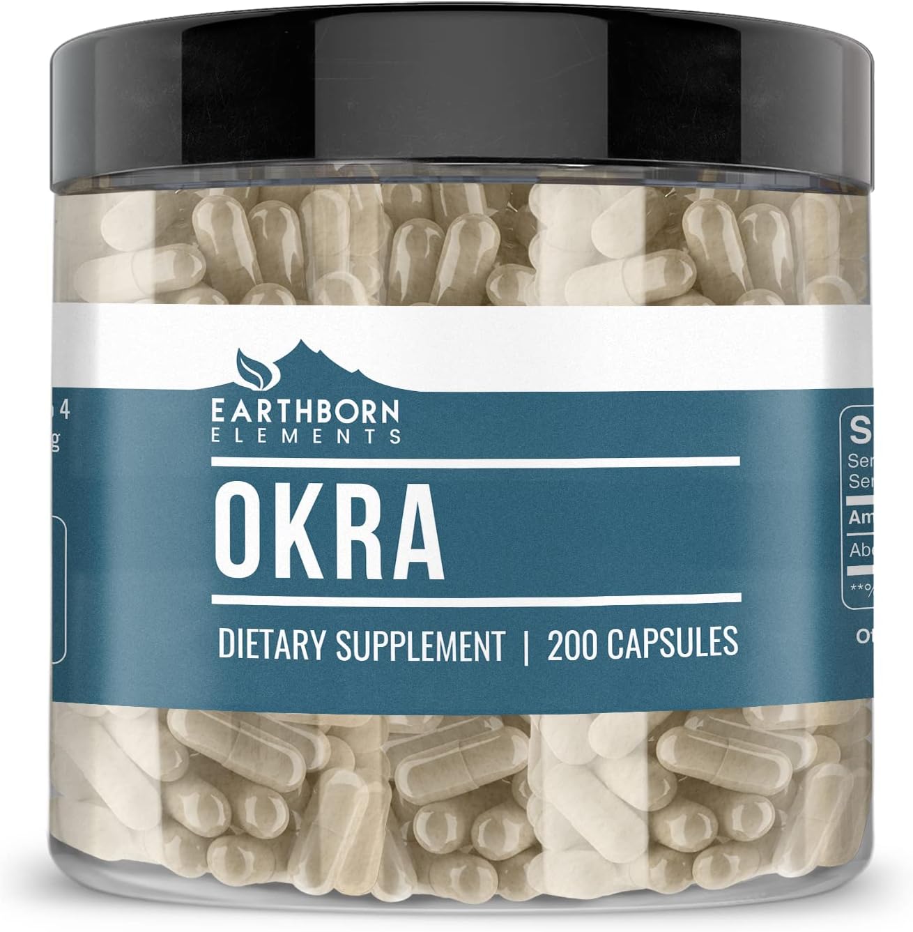 Earthborn Elements Slippery Elm, Okra, & Bitter Melon Capsule Bundle - 200 Capsules Each, Pure & Undiluted, Additive-Free